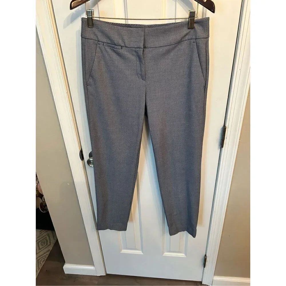 Loft long dress pants size 4 Marissa cut blue and white dress pants work pants